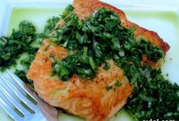 Grilled Salmon with Fresh Chimichurri Sauce