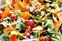 Crunchy Doritos Taco Salad Recipe with Seasoned Beef
