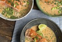 Coconut Curry Salmon in Creamy Fragrant Broth