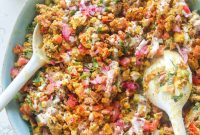 Chicken Shawarma Salad with Crispy Rice