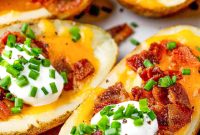 Crispy Air Fryer Potato Skins with Cheese and Bacon