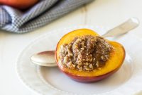 Amaretto Almond and Biscoff Cookie Stuffed Peaches Recipe