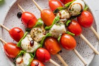 Caprese Skewers with Balsamic Glaze