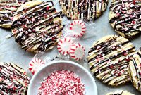 Peppermint Crunch Cookies Recipe with Chocolate Drizzle
