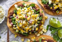 Crispy Black Bean Tostadas with Mexican Corn Salsa