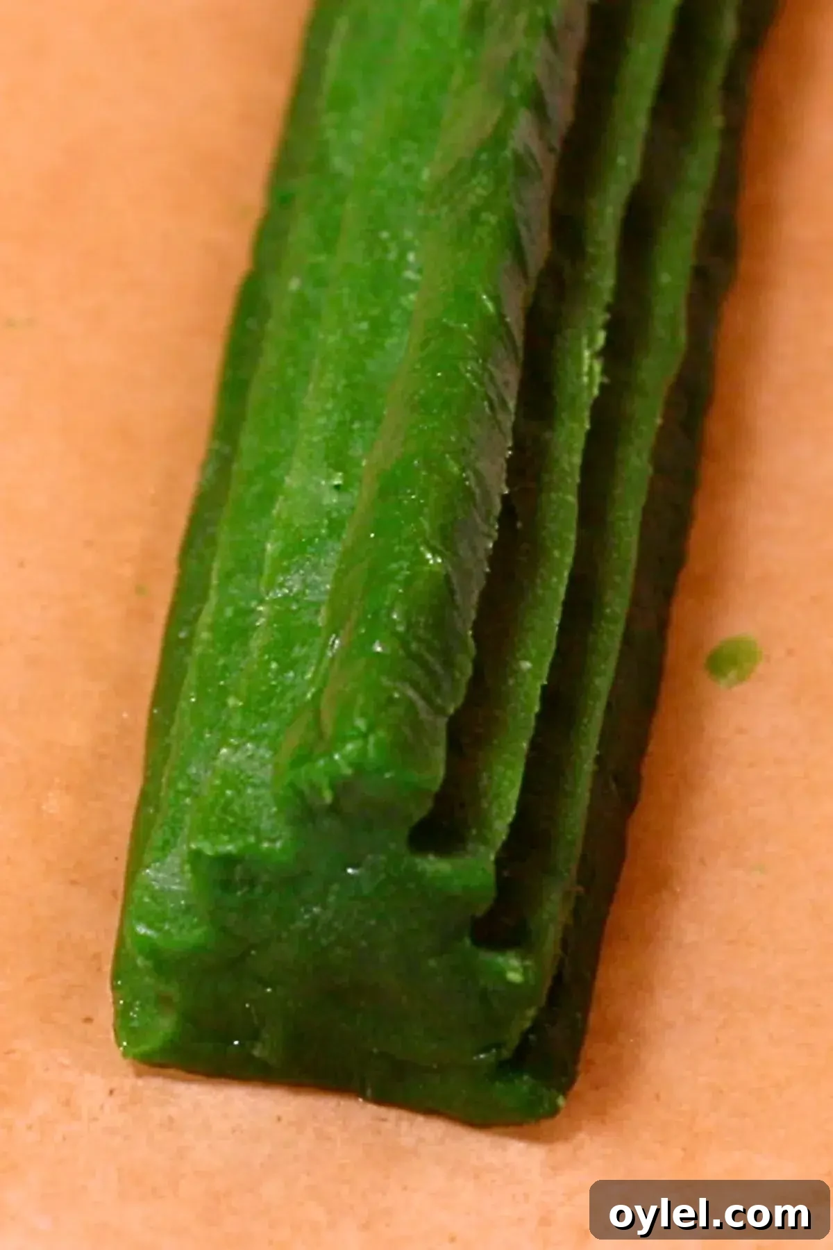 Slice-and-Bake Christmas Cookie Recipe: Tree, Reindeer, Gift Box 9 green cookie dough curved into a Christmas tree shape