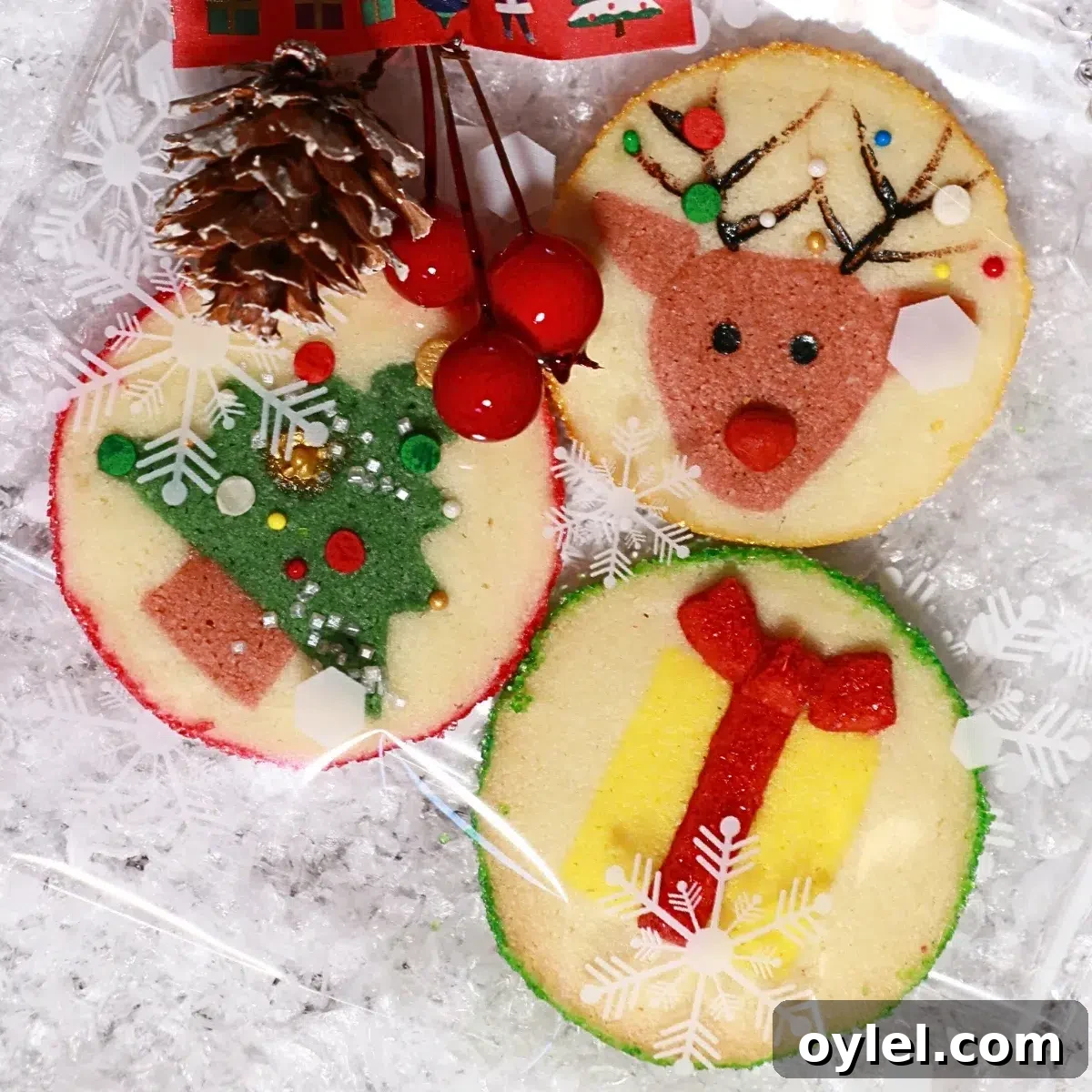Slice-and-Bake Christmas Cookie Recipe: Tree, Reindeer, Gift Box 19 slice-and-bake christmas cookies in a plastic bag