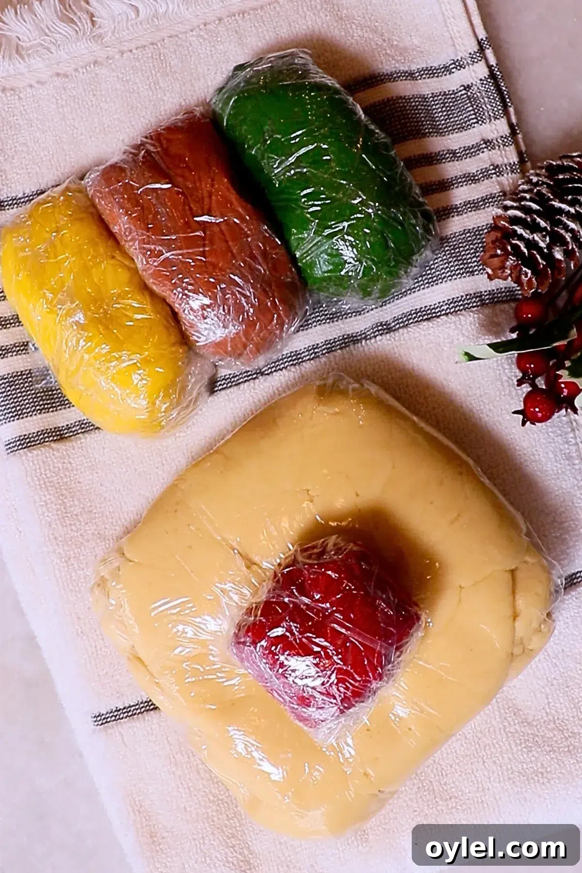 Slice-and-Bake Christmas Cookie Recipe: Tree, Reindeer, Gift Box 8 slice-and-bake Christmas cookie dough, colored