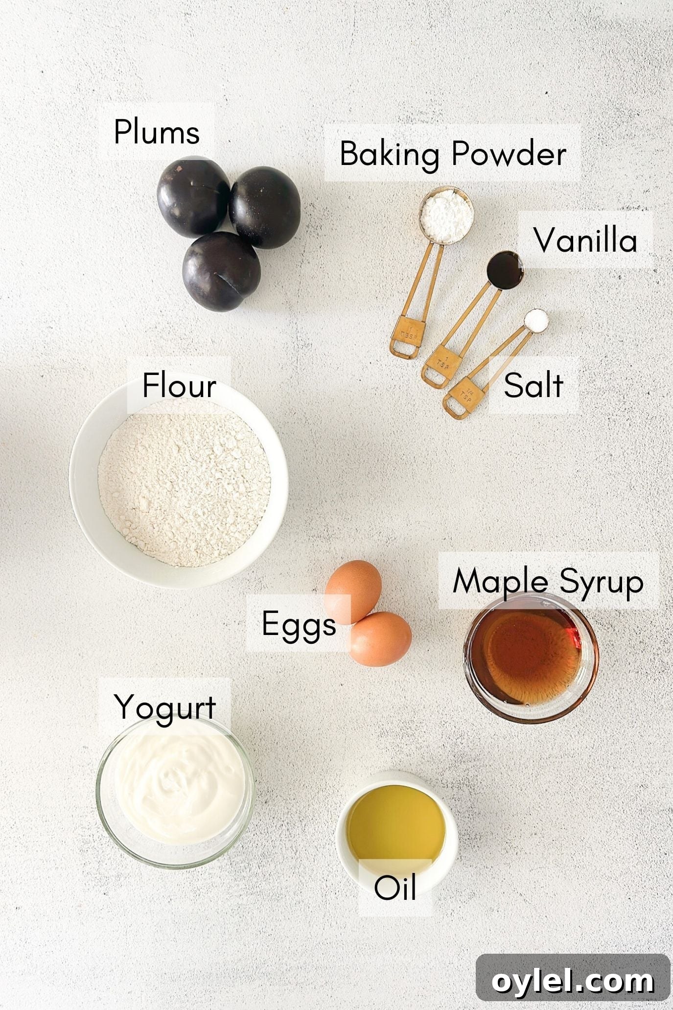 Moist Yogurt Plum Cake Recipe 3 Ingredients to make yogurt plum cake.