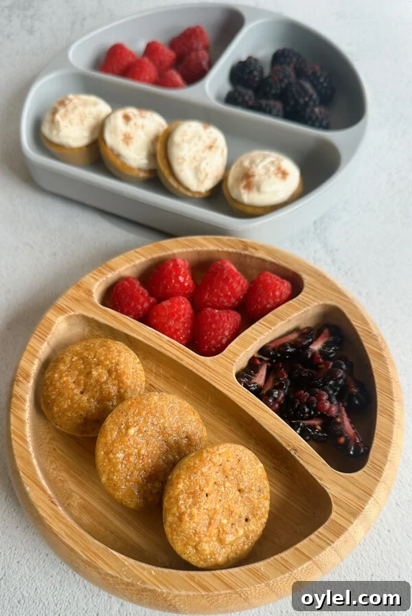 Moist Yogurt Plum Cake Recipe 8 Mini carrot cake muffins served with berries.