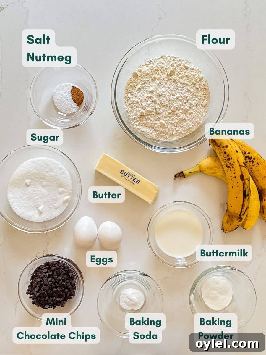 An overhead image of labeled recipe ingredients.