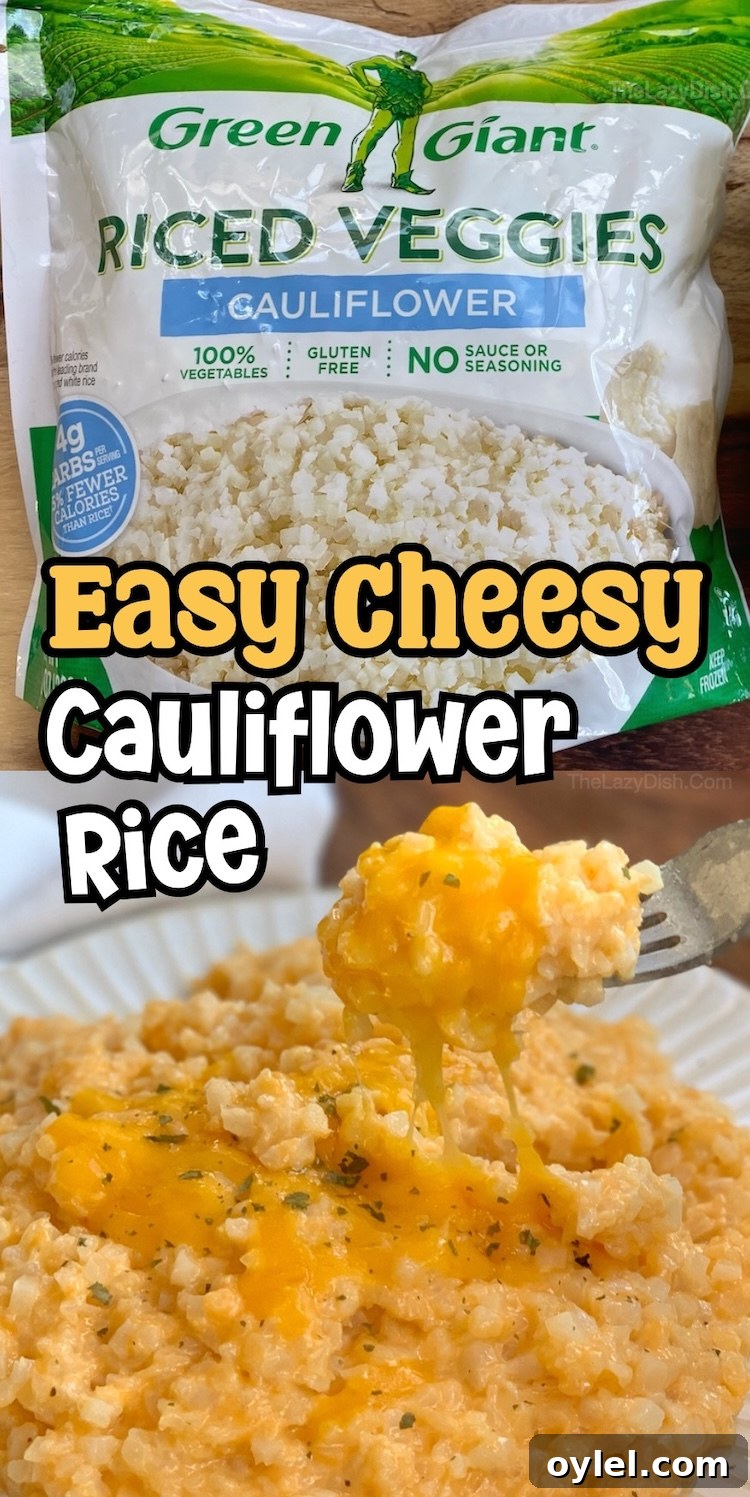 If your vegetable side dishes are getting boring, try this cheesy cauliflower rice recipe! It's so easy to prepare with a common freezer staple, plus it's kid friendly, low carb, and out of this world delicious. My picky eaters have no idea it's even a vegetable! It's our new favorite side dish for dinner. 