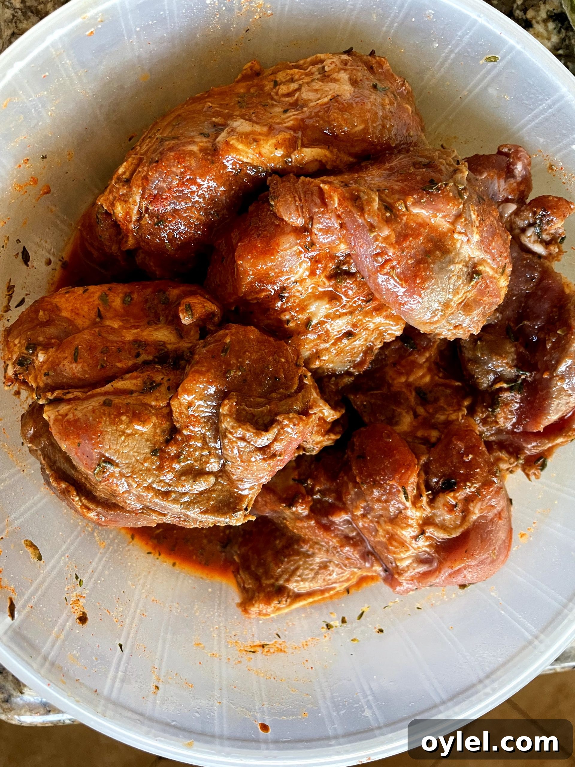 Marinated pork chunks