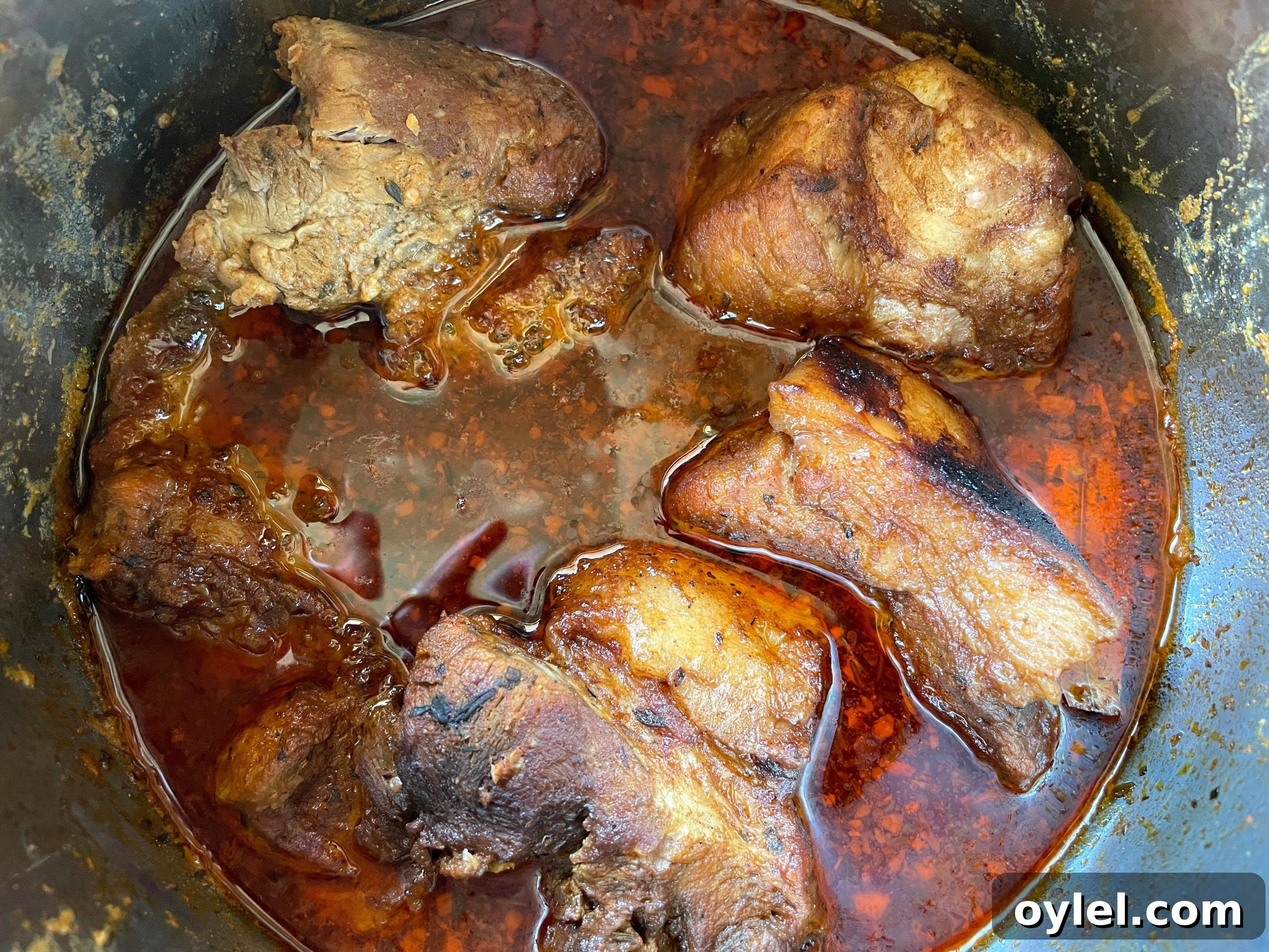 Cooked pork chunks