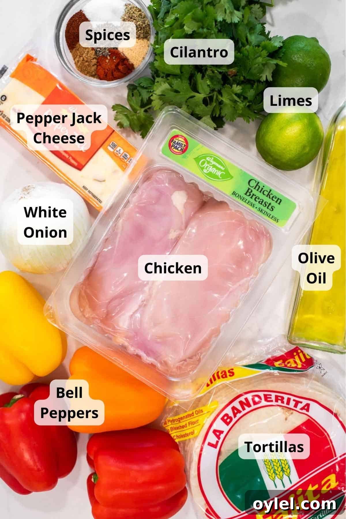 Sheet Pan Chicken Fajitas Recipe with Peppers and Onions 3 Ingredients for sheet pan chicken fajitas.