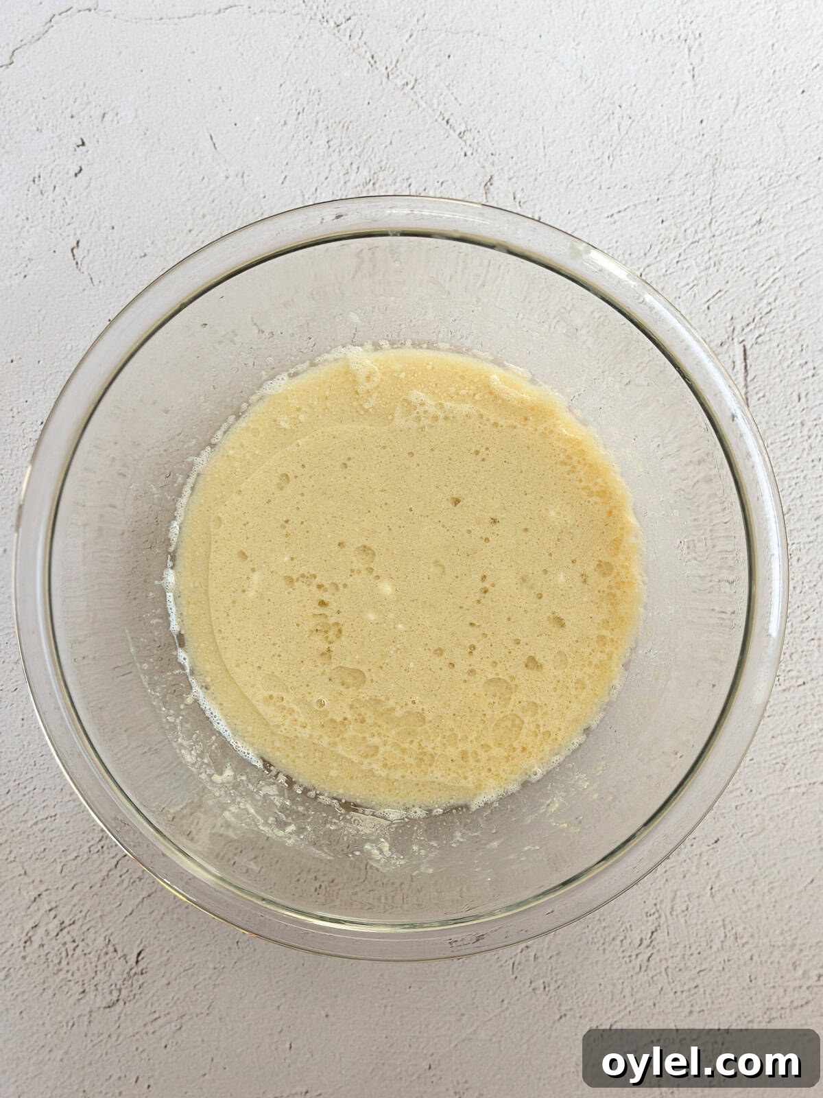 wet ingredients mixed together.