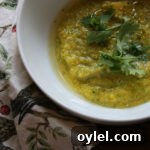 Small bowl of green gazpacho