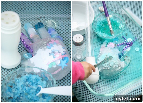 Melt Elsa's Frozen Hands: Preschool Sensory Science Experiment 7 kids melting ice with salt
