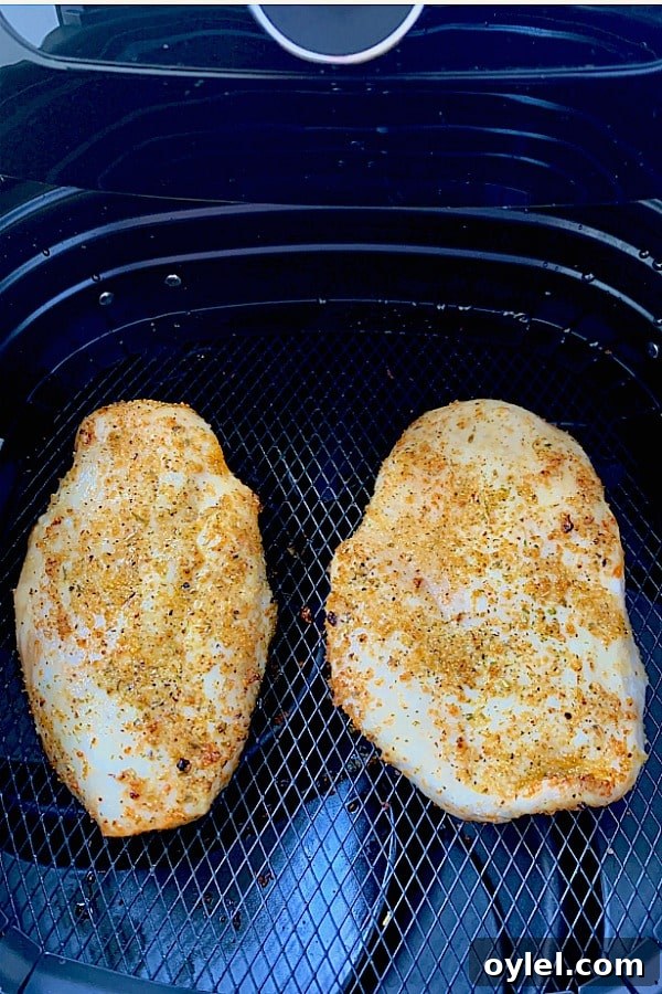 Crispy, Juicy Air Fryer Chicken Breasts in 15 Minutes 4 chicken breasts in the air fryer