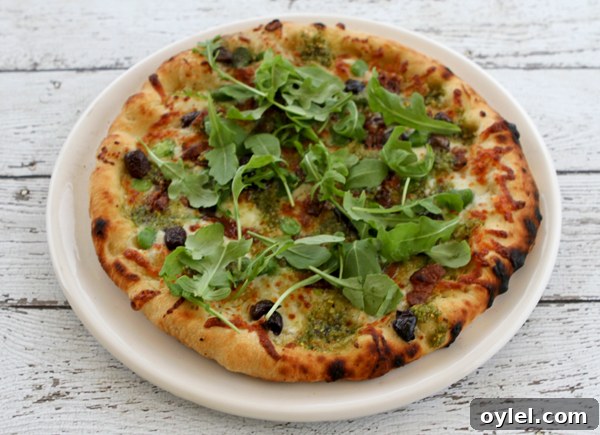 Fava Pesto Pizza with Fresh Favas, Black Olives and Taleggio 7 favapizza4