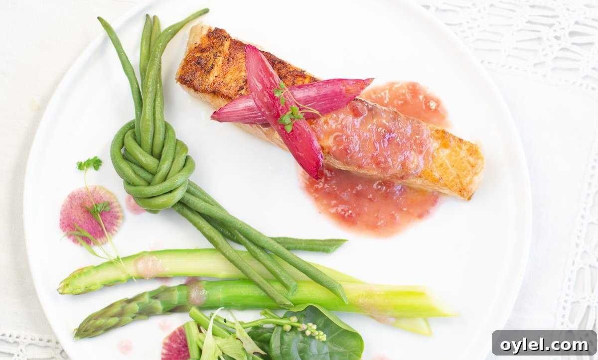 20 Spring Recipes to Brighten Your Table 15 Salmon with Rhubarb Jam Butter Sauce with Spring Vegetables