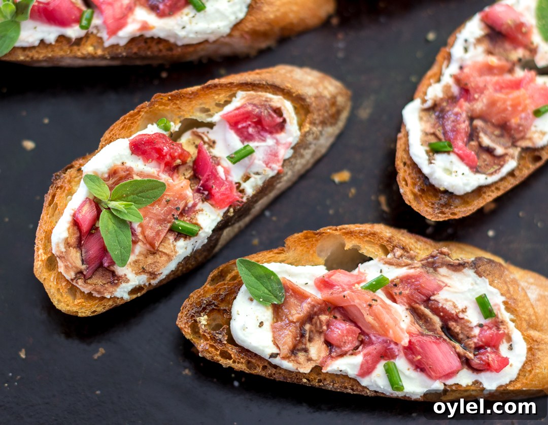 20 Spring Recipes to Brighten Your Table 16 Rhubarb & Goat Cheese Bruschetta