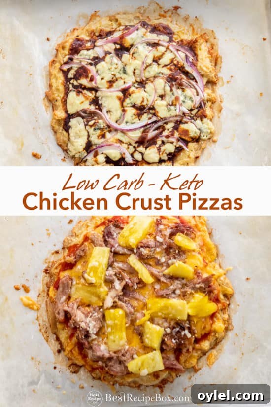 keto pizza recipe collage