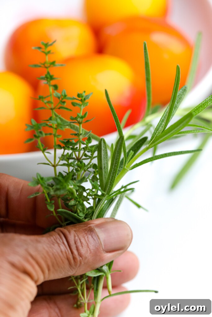 Brown Sugar Peach Glazed Salmon Recipe 4 A man holding fresh herbs in his hand