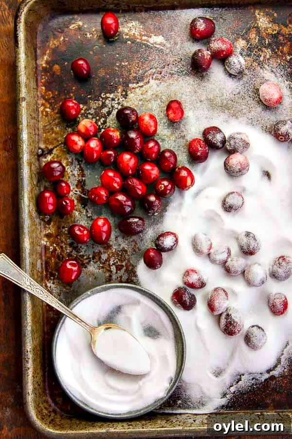 If you've never tried Sugared Cranberries, you're in for a treat! Simple to make yet they taste delicious and always impress. Serve them in a bowl for snacking, as part of a sophisticated holiday cheese tray or to top an appetizer or dessert!