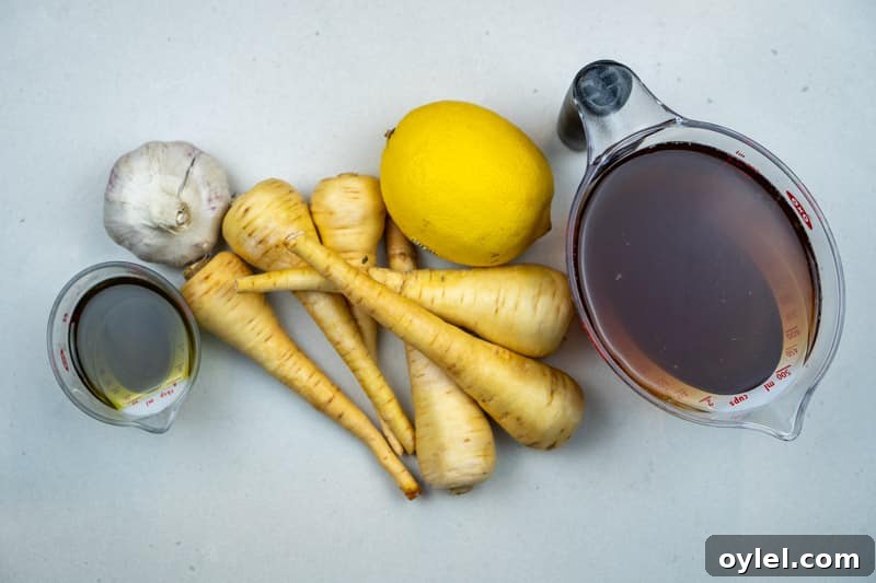 Ingredients for this parsnip puree