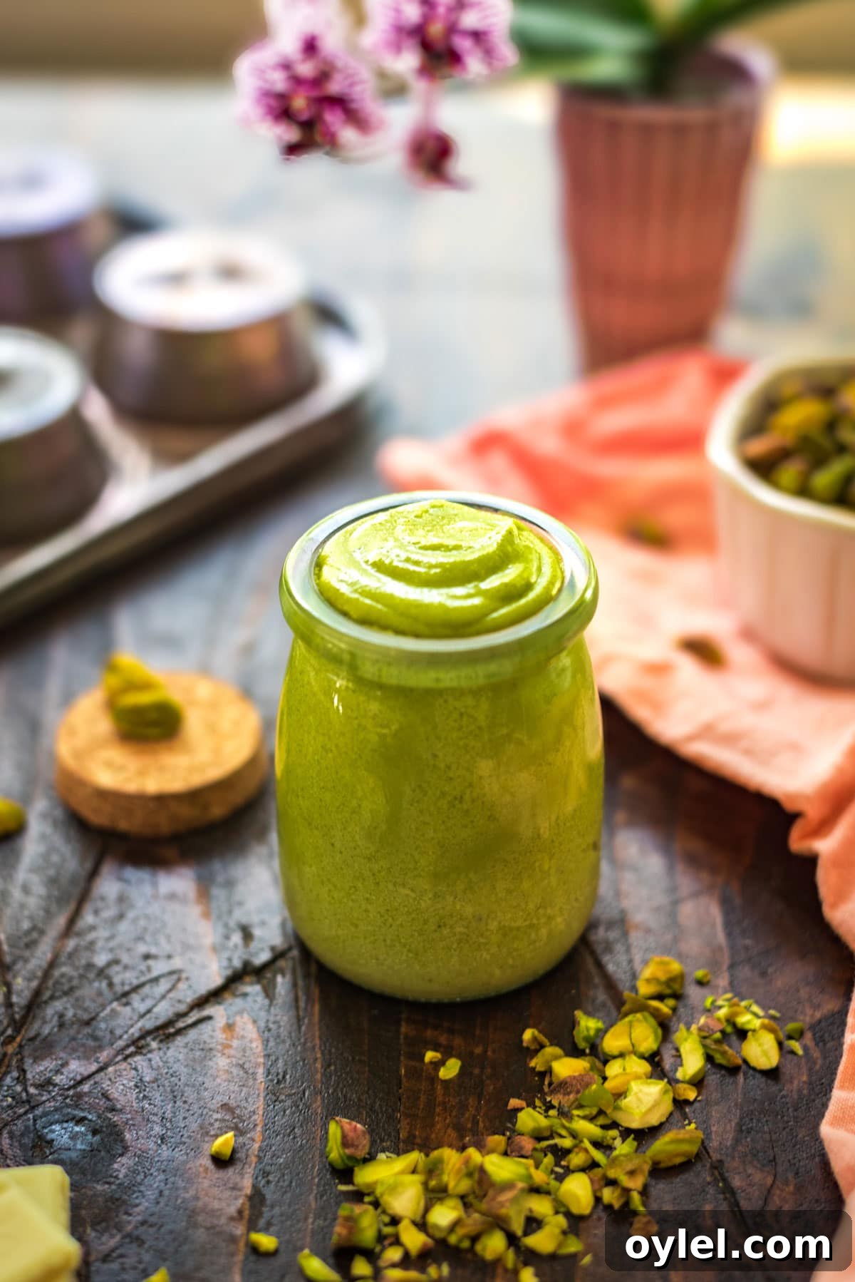 Pistachio Cream Recipe: Homemade Silky Spread 7 Jar and spoon of pistachio cream