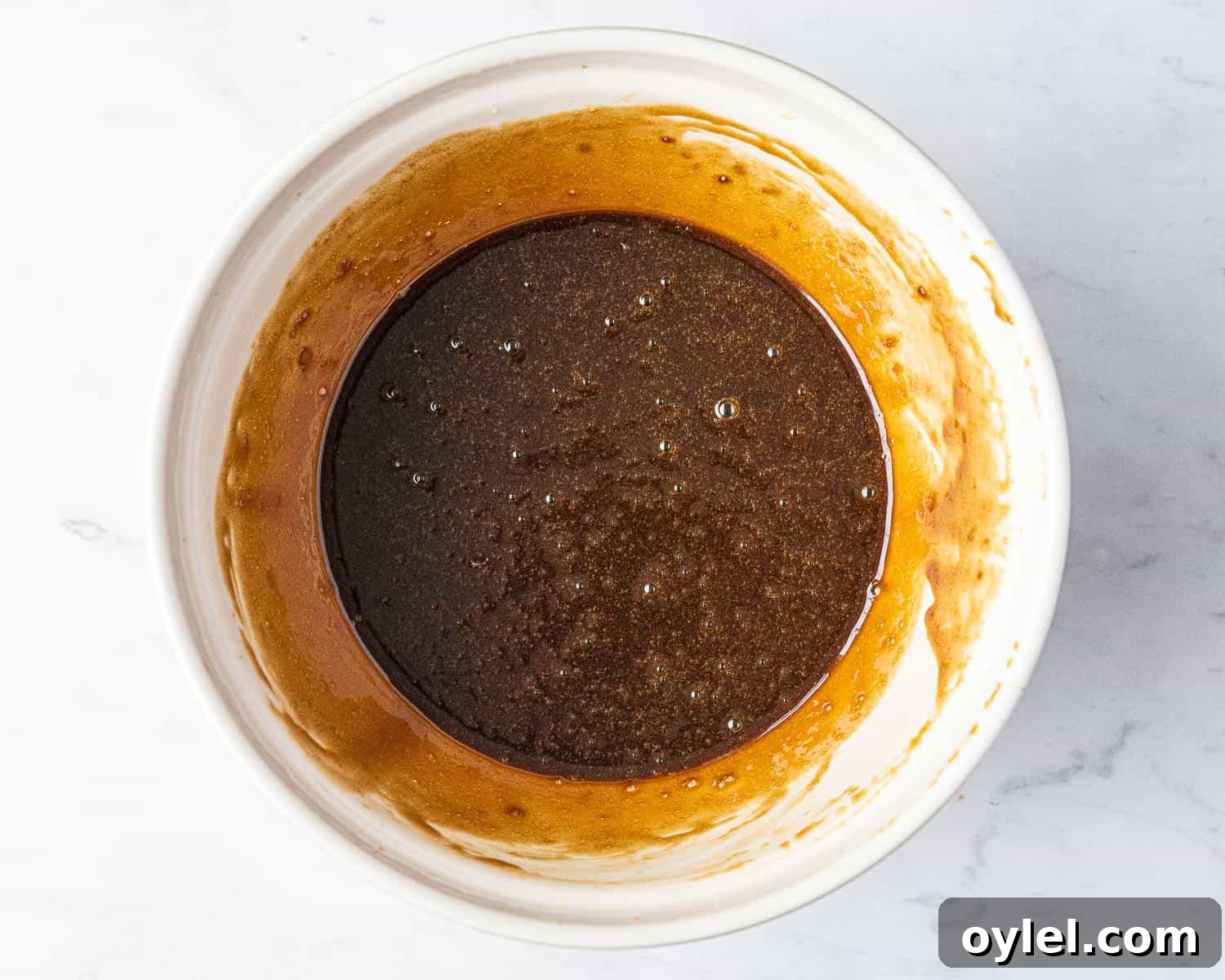 Step 1, the wet ingredients in a bowl.