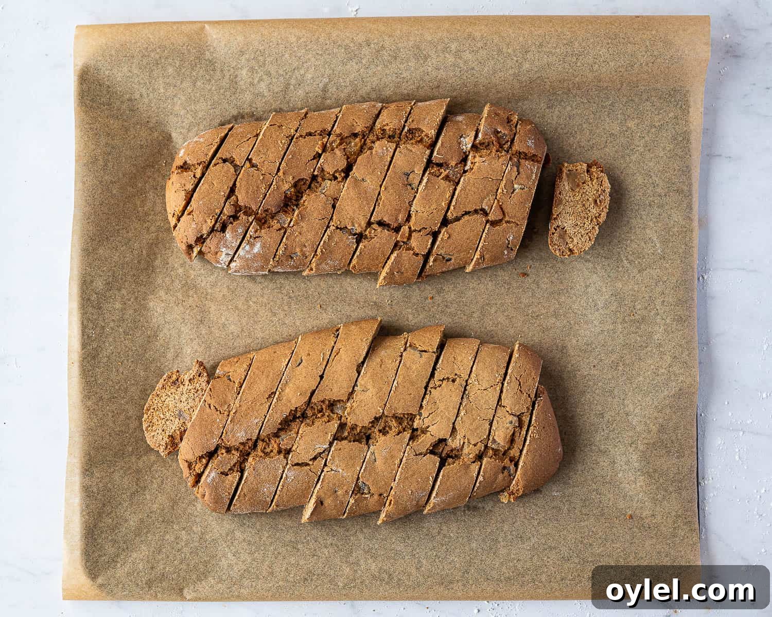 Step 5, the baked logs cut into slices.