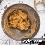 How to Make a Chocolate Chip Cookie Cake 10 cookie cake cookie dough without chocolate chips in a metal bowl