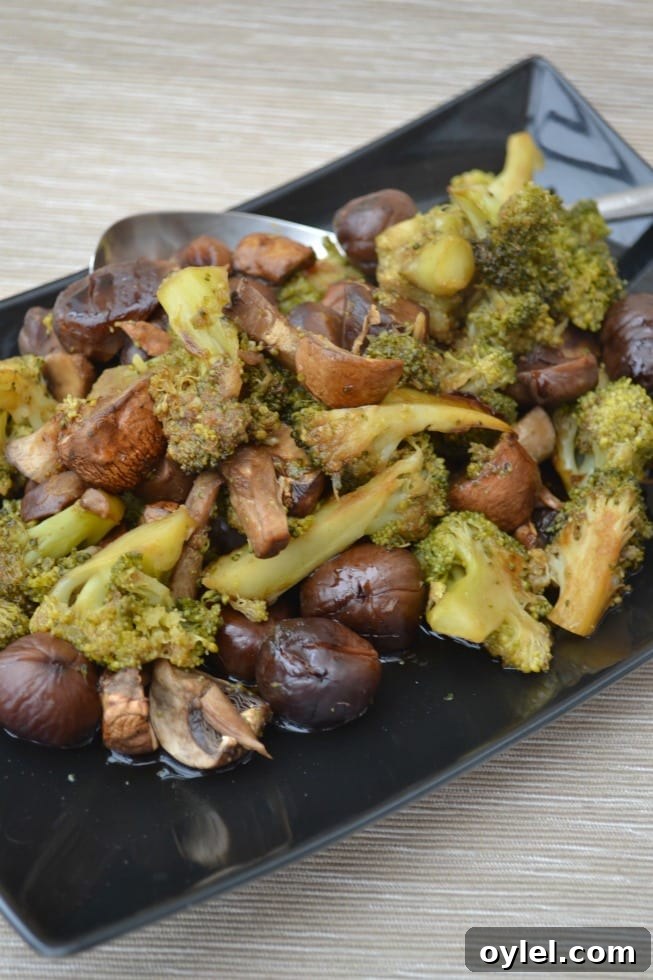 Leftover Broccoli, Chestnut & Mushroom Bake