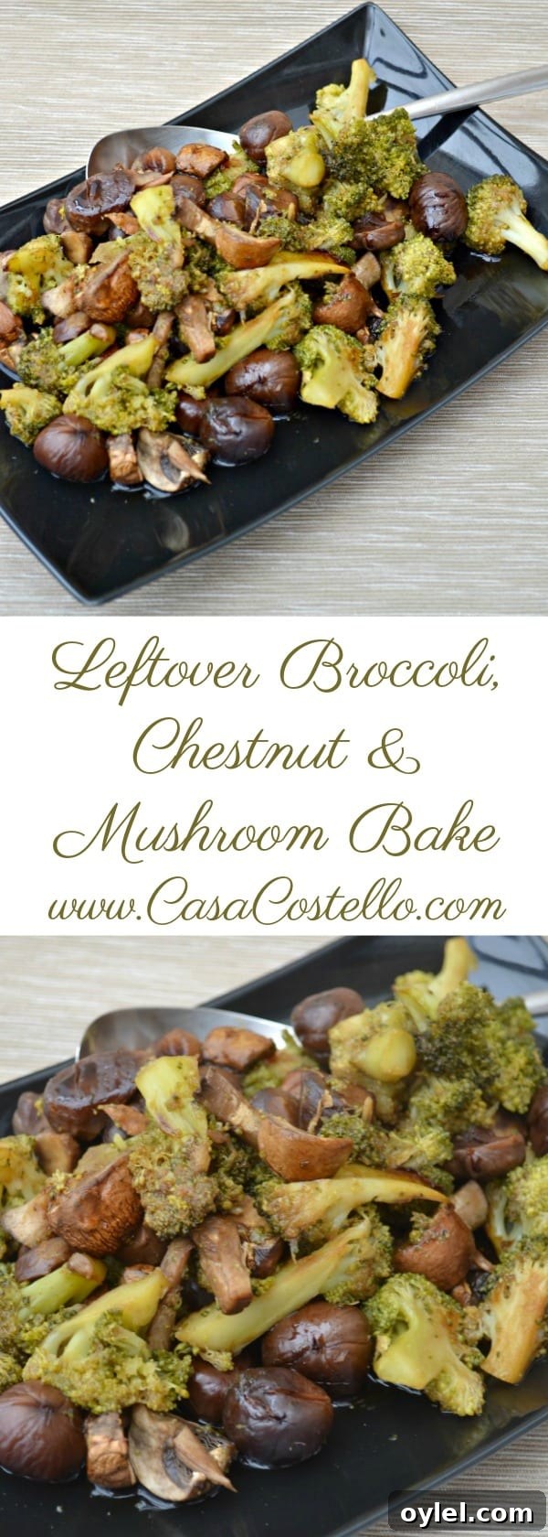 Leftover Broccoli, Chestnut & Mushroom Bake