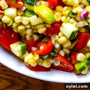 summer salad with corn and avocado