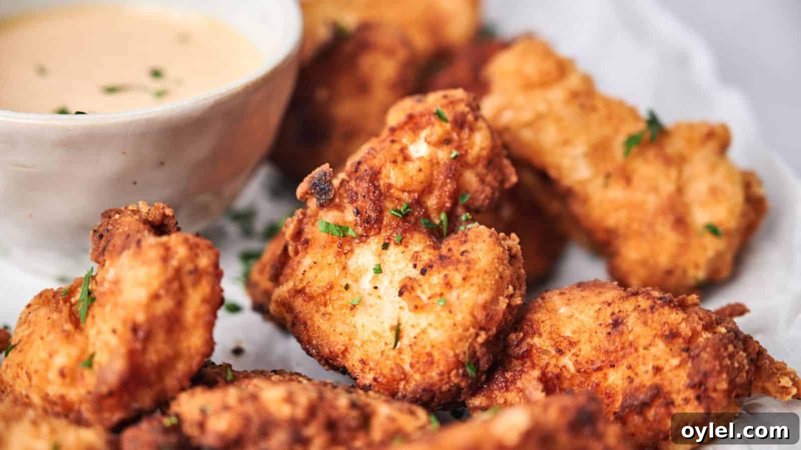 35 Chicken Breast Recipes to Simplify Weeknight Dinners 20 Golden fried chicken pieces with a side of dipping sauce.