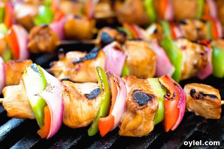 Asian Chicken Skewers on Grill