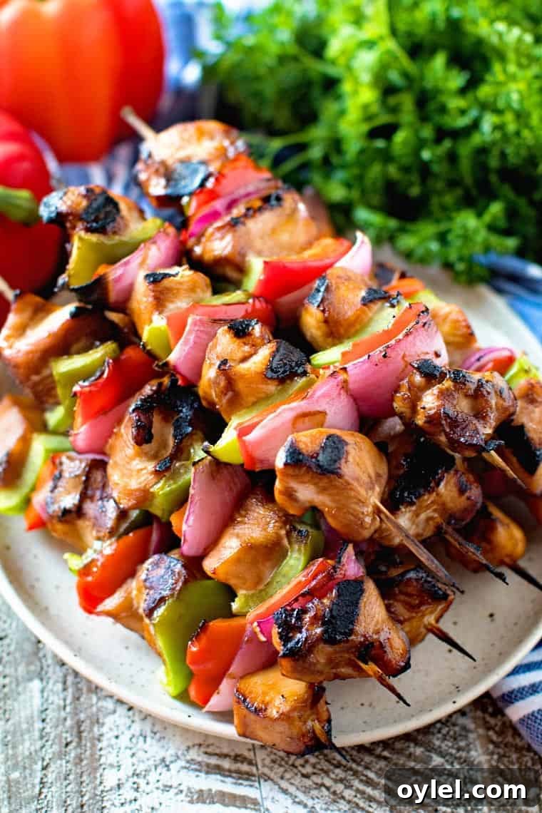Asian Chicken Skewers on plate
