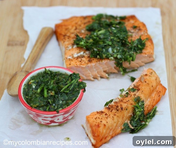 Salmon with chimichurri sauce