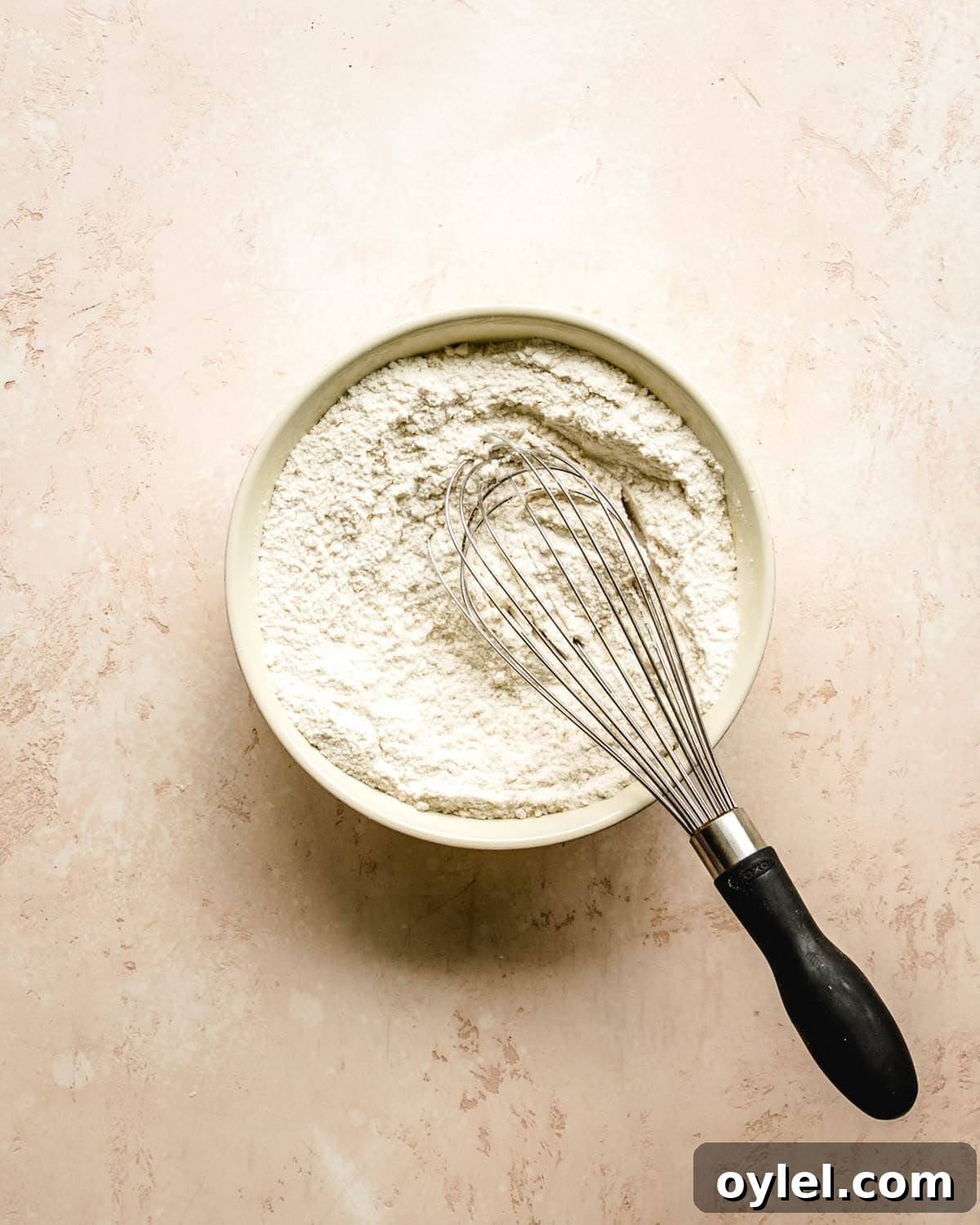 Whisk together dry ingredients.