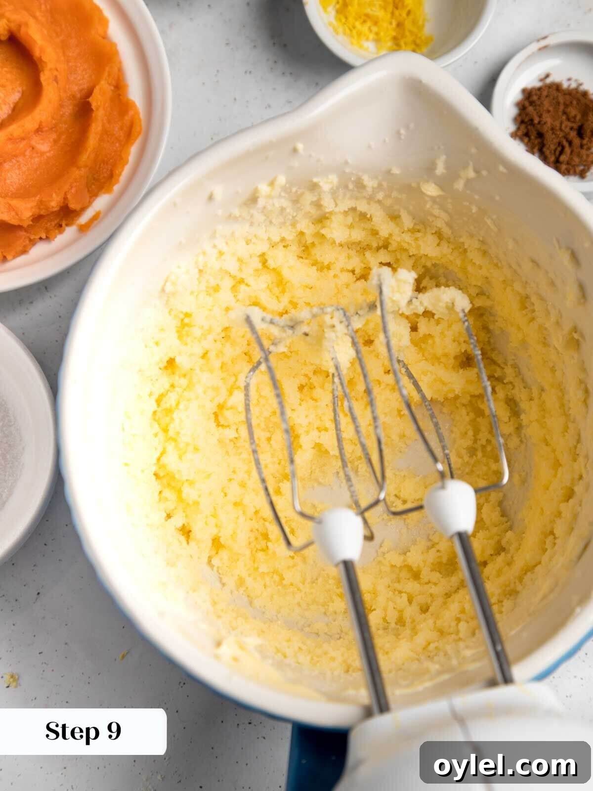Classic Southern Sweet Potato Pie Recipe with Spiced Filling 6 creamed butter and sugar for pie filling.