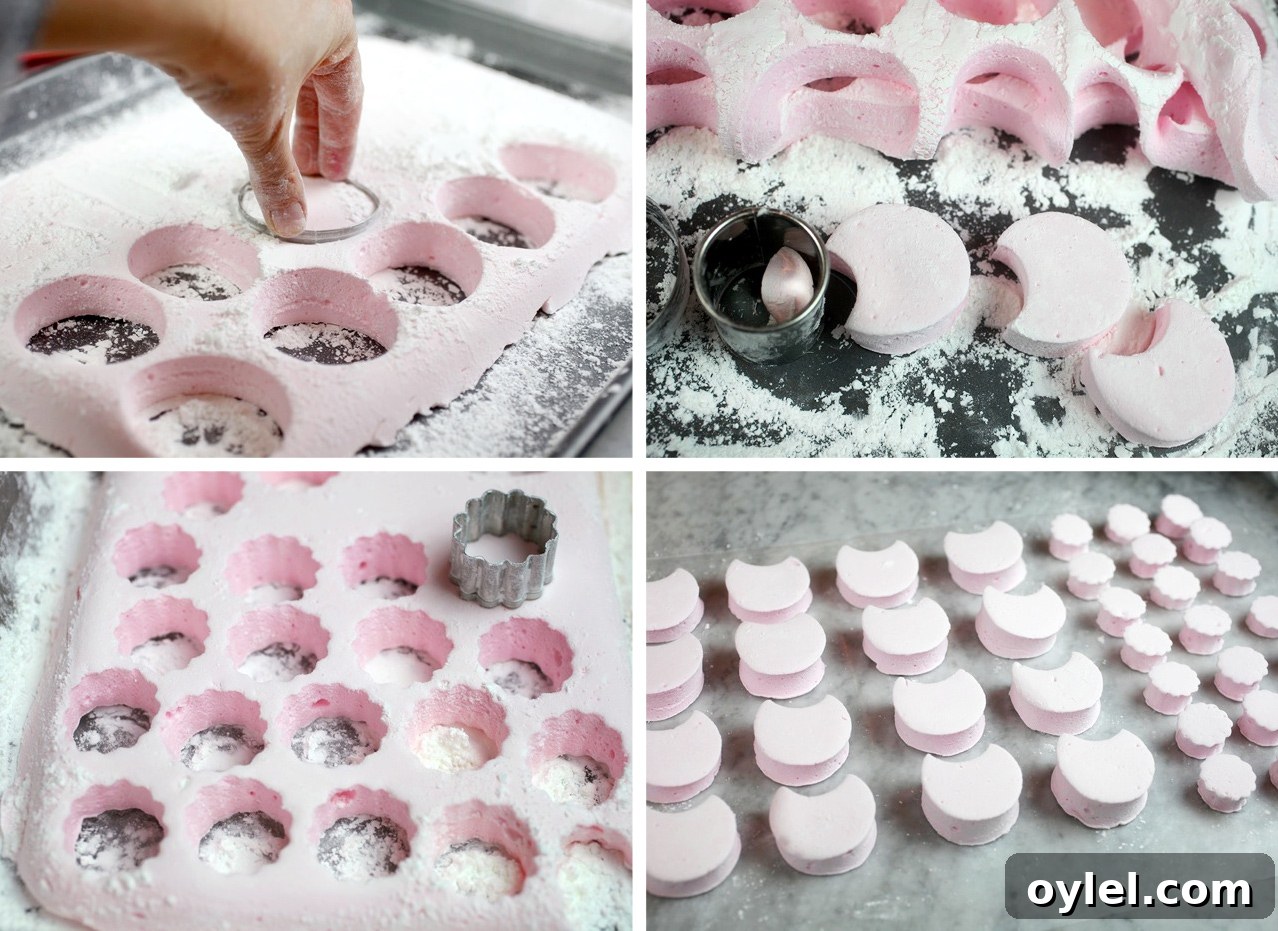 Meowmallows: Cute Cat-Shaped Marshmallows for Parties 6 Cutting marshmallow