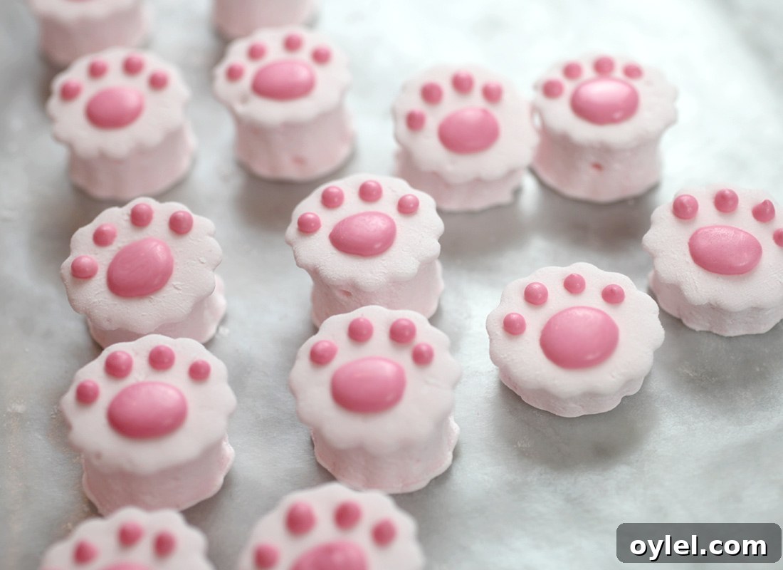 Meowmallows: Cute Cat-Shaped Marshmallows for Parties 8 Puffy Paws