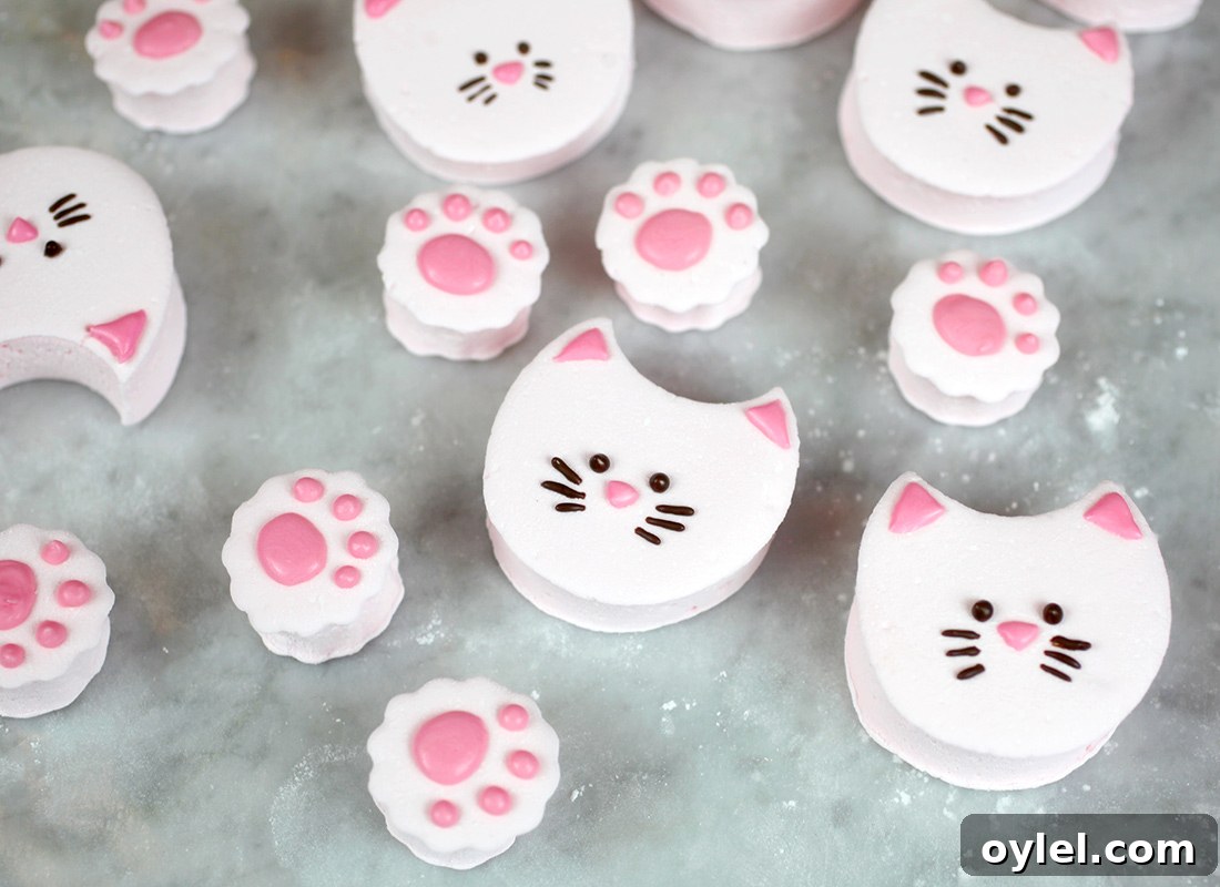 Meowmallows: Cute Cat-Shaped Marshmallows for Parties 9 Kittens