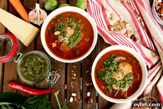 This hearty and well-balanced vegan minestrone soup is packed with seasonal vegetables, beans, lentils and whole grains. Use any veggies you have on hand!