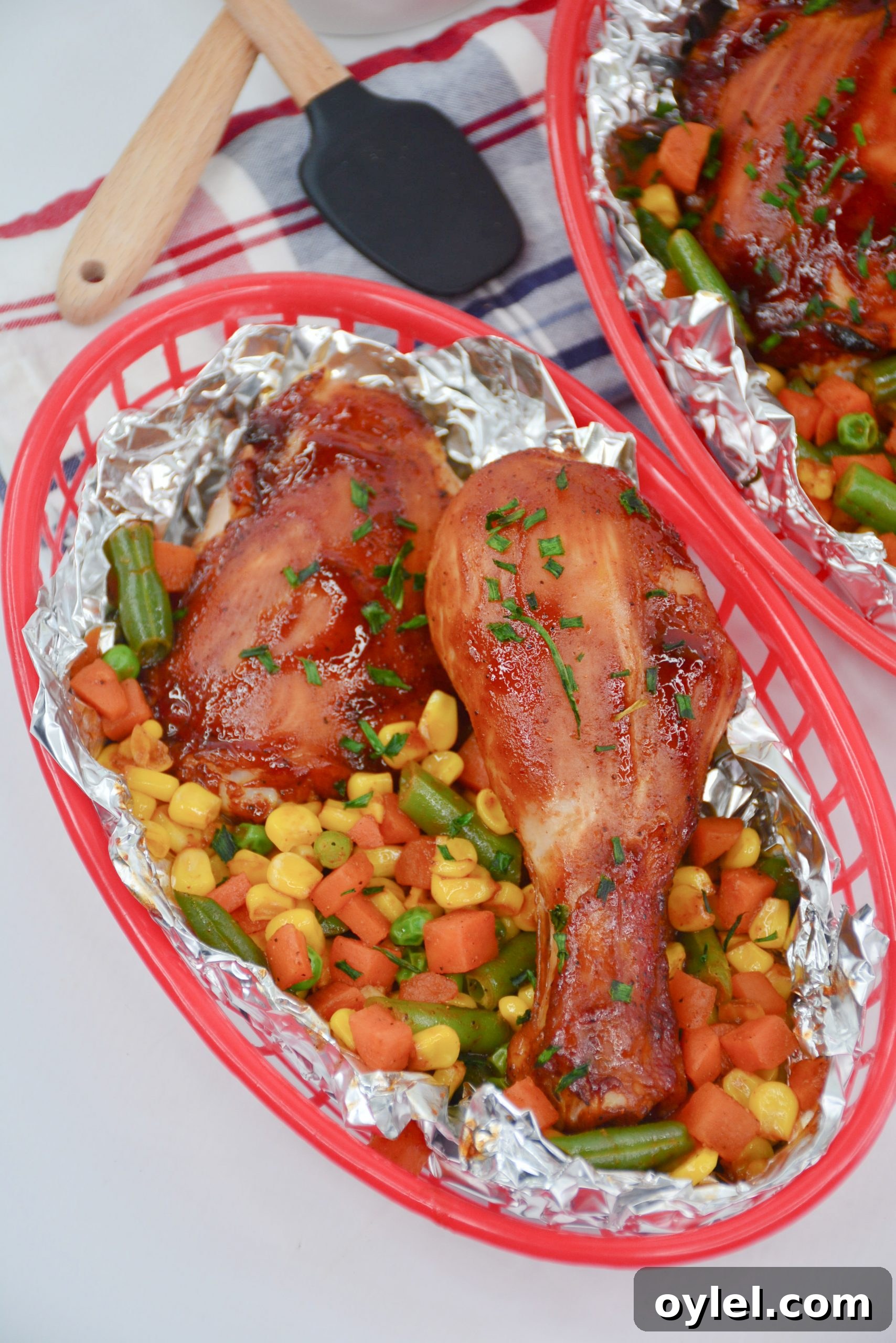 BBQ Chicken Foil Packets on a plate