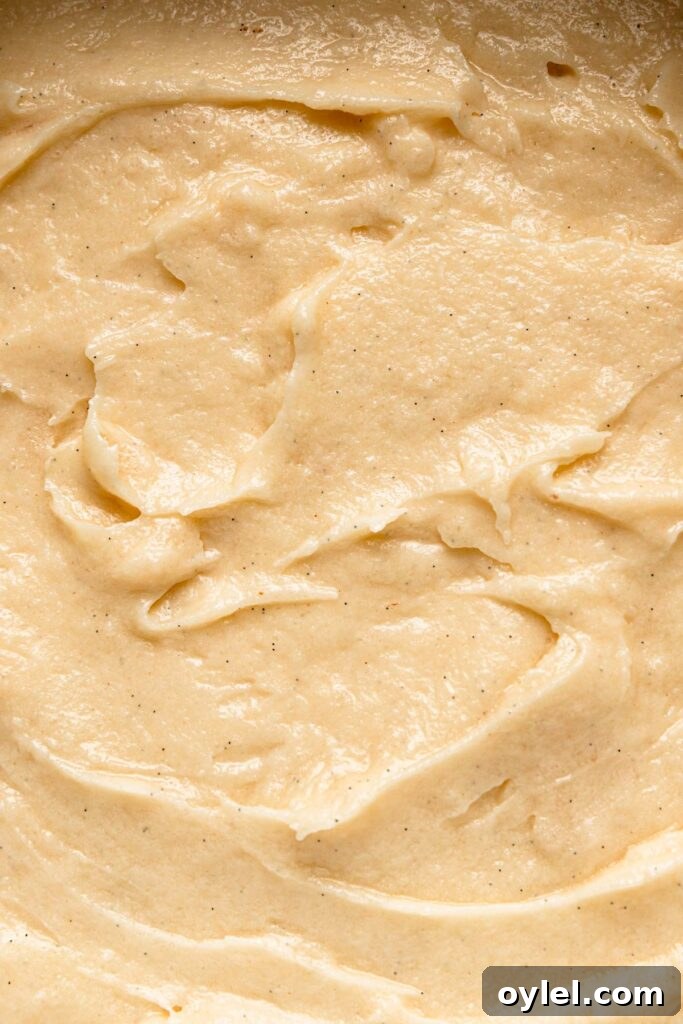 Vanilla bean cake batter.