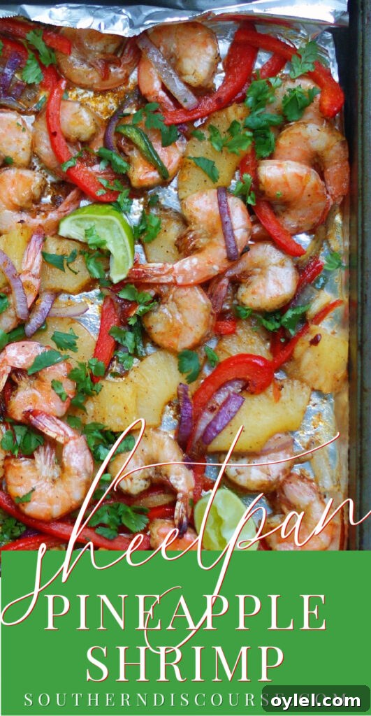 Sometimes our busy lives need deliciously quick and easy recipes like this Sheet Pan Pineapple Shrimp.  A little sweet, a little spicy, this dish is the perfect balance of tender shrimp, bright pineapple, red bell pepper, fresh jalapenos and savory jerk seasoning. Roasted to perfection and ready to serve in less than 30 minutes!